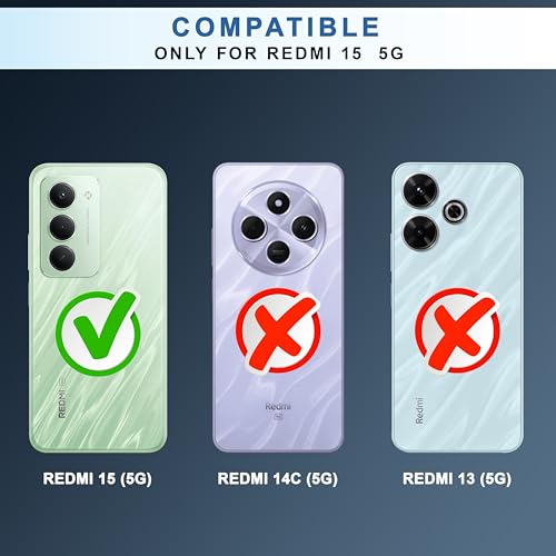 Image of CEDO Backcover for Redmi 15 (5G) | Camera Protection Bump Shockproof Edge | Ultra Hybrid Transparent Acrylic Clear TPU+PC Hard Backcase Cover (Black)
