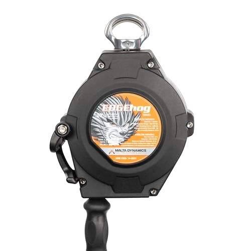 Image of Malta Dynamics Edgehog Self Retracting Lifeline - 20' Leading Edge Fall Protection Yoyo Cable, Class 2 Retractable Lanyard with Quick-Action Brake, OSHA and ANSI Compliant Safety Lanyard