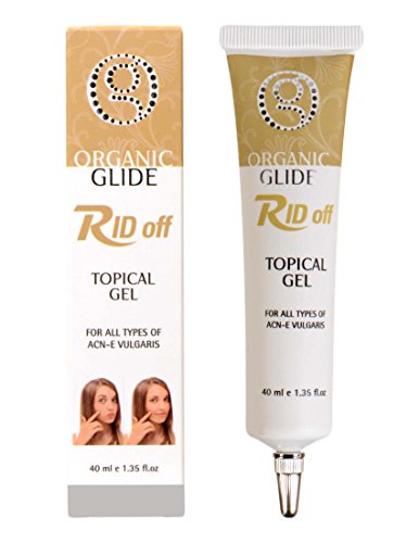 Organic Glide Acne Treatment Topical Spot Gel for Acne Pimples & Blackheads Treatment with Dead Sea Mineral Salt + Nettle & Ginger + Bamboo + Lemongrass + Canadian Willow Herb, 40ml
