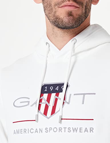 Gant Herren Reg Archive Shield Hoodie Kapuzenpullover, Eggshell, L EU – Ansicht 2