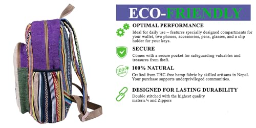 RARA-Natural-Handmade-Unique-design-eco-friendly-Hemp-Hippie-backpack-very-popular-in-FAIR-TRADE-Beautiful-light-weight-backpack-for-college-Adults-Peace-Hand-Medium