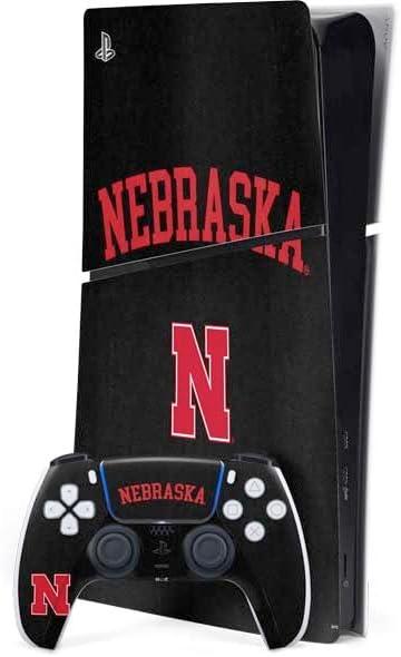 Skinit Decal Gaming Skin Compatible with PS5 Slim Digital Edition Bundle - Officially Licensed University of Nebraska Blackshirts Design