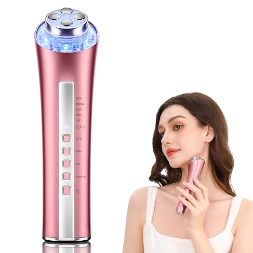 CARER SPARK Dispositivo de Radiofrecuencia Facial Masajeador Facial Contra las Arrugas y 3 Terapias de Luz LED para Reducir las Líneas Finas Anti Envejecimiento y Reafirmar la Piel