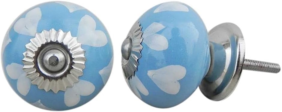 Indian Shelf 25 Pieces Blue Drawer Knobs Heart Kitchen Cabinet Hardware Ceramic Drawer Pulls
