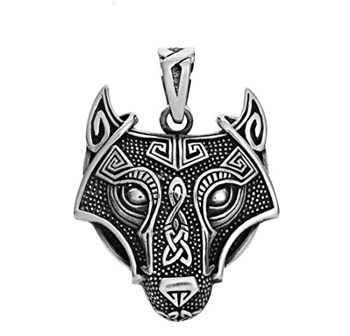 Collier pendentif loup en argent sterling 925 homme bijou totem collier argenté