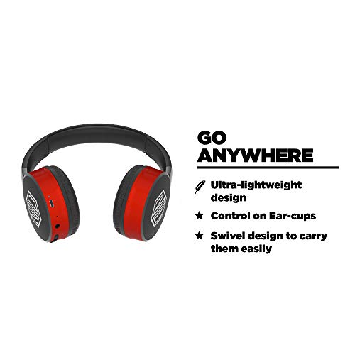 Image of Nu Republic Dubstep Wireless Headphones with Mic (Red and Black)