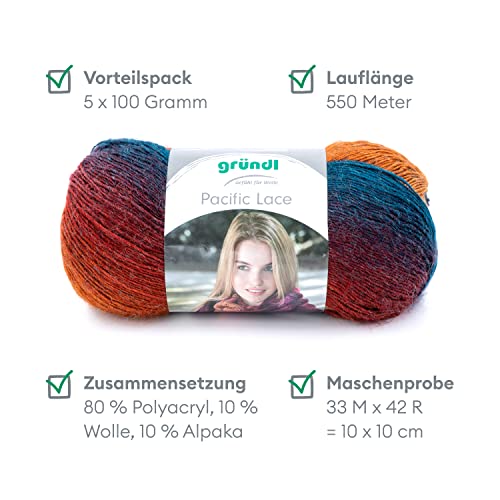 Gründl Pacific Lace Pack of 5, Passion Fruit 04, 5x 100g 5P3506-04 - Image 2