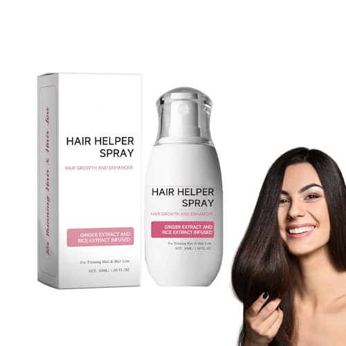 Hair Helper Spray,Hair Growth Spray with Ginger Extract and Rice Extract,Strengthens Hair Roots, Reduces Hair Loss and Promotes Hair Growth,1.69 Fl Oz