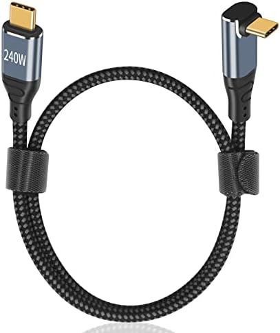 Maxhood USB C to USB C Cable 90 Degree, 1.5ft 90 Degree USB C Cable Short, 240W USB C PD 3.1 Type C to Type C Cable Fast Charging Up & Down Angle USB C Cable for Samsung iPad Pro Air MacBook