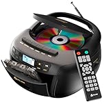KLIM CD Player with Cassette, Cassette Player & Recorder, Radio with CD, AM/FM Radio & USB, Bluetooth, Mains and Battery Operated - Black & Gold