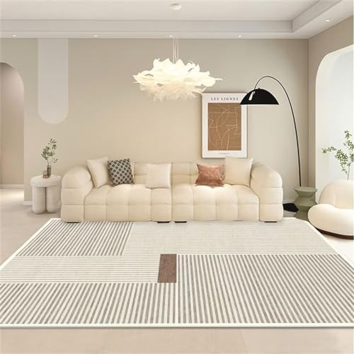 Tapis salon gris facile à nettoyer pour bureau et sol moderne - 2