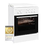 Exquisit Standherd EH 10.6-4 | Standherd 60cm mit Masse Kochfeld | Ober- & Unterhitze | Grill | Elektroherd freistehend 60 cm weiss