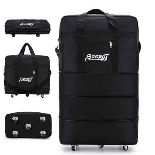 Recopilación de Maletas baratas Top 10. 44 Maleta de Viaje de Ajustable,Equipaje de mano extensible plegable,para viajes de negocios, viajes,90 * 50 * 30cm (negro-90 * 50 * 30cm)