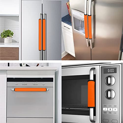 Coldinair Orange Refrigerator Door Handle Covers Set of 8,Keep Your Kitchen Appliance Clean from Fingertips,Drips,Food Stains for Fridge Oven Dishwashers by Coldinair - Image 5