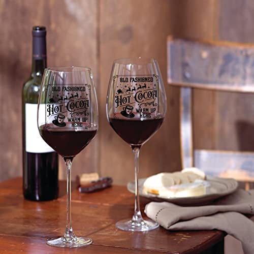 Verre à vin rouge style ancien cadeau mariage lot de 2 - 7