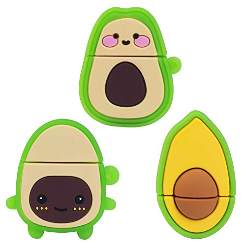LEIZHAN Memoria USB 16GB,Pendrive USB 2.0 Flash Drive Impermeable Silicona Aguacate Regalo para Niños,Estudiantes