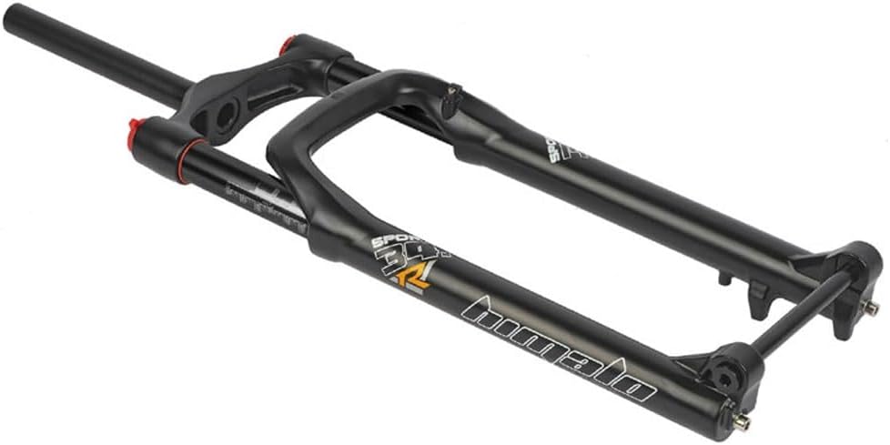 Fat Bike Fork 26 Inch Mountain Bike Suspension Fork 5.0'' Tires Travel 100mm 1-1/8 Straight MTB Air Fork Thru Axle 15x150mm Manual Lockout