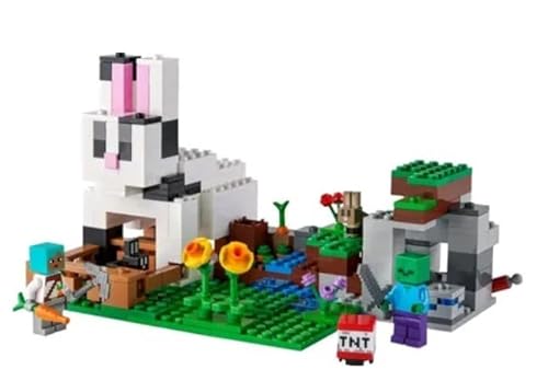 21181 Minecraft Le Ranch Coniglio, Set da costruzione, Giocattolo per bambini da 8 anni con statuette Allenatore, Zombie, Animali - Lego - Immagine 3