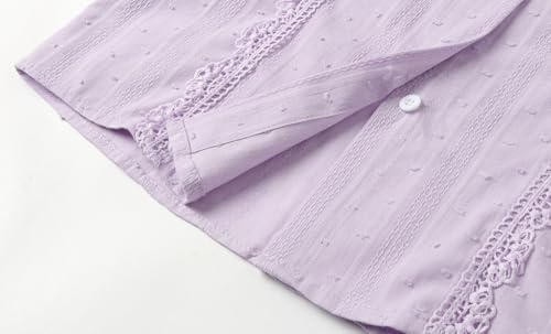 Image of LittleSpring Girls Button Down Shirt for Kids Peter Pan Collar Ruffle Blouse