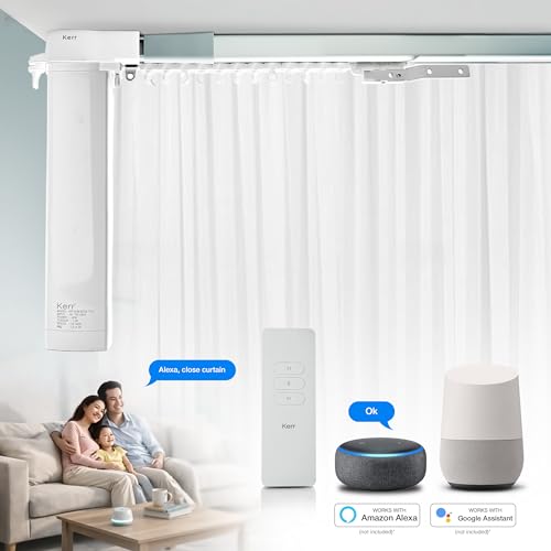 Image of Kerr Smart Curtain Motor & Adjustable Set | Tuya Zigbee (Track,Motor &Remote)| Supports One Touch, Remote,APP & Voice Control | Compatible with Alexa &Google Home (Gateway required (Set (2.5m to 4.5m)