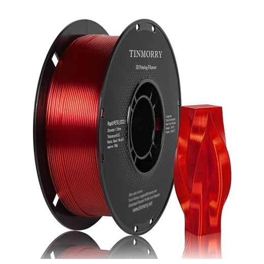 ⚡ TINMORRY PETG Filament 1.75, Rapid PETG-Eco 3D Printer Filament, Compatible with Most FDM 3D Printers, 1 KG 1 Spool, Transparent Red