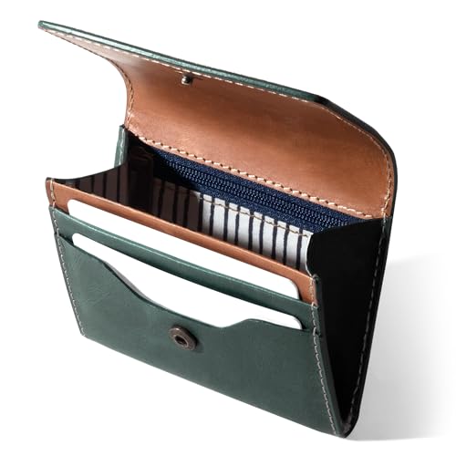 Image of DailyObjects Forest Green Fliptop Leather Cash & Card Wallet