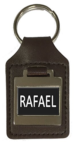 Porte-clés en cuir véritable chic avec gravure prénom modèle Rafael