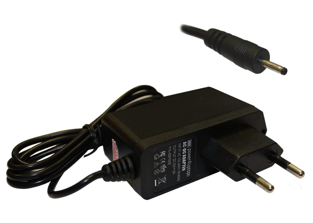 Power4Laptops Zasilanie zasilajace Zasilacz tabletki AC (wtyczka UE) Kompatybilny z Prestigio PMP5080C