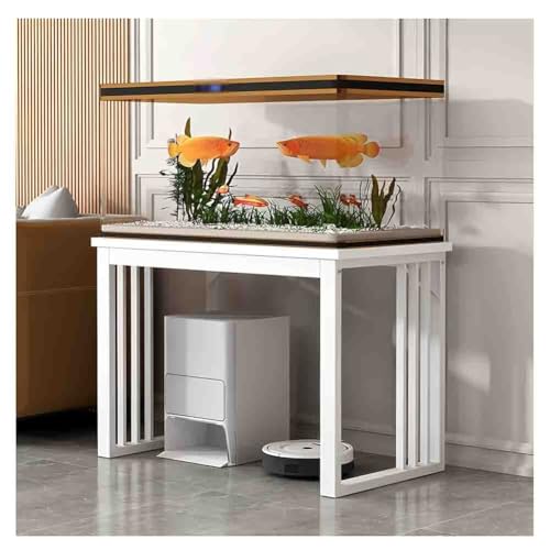Étagères métalliques pour aquarium et table de chevet blanche de 60 cm