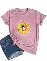 Material: Made of cotton blended. Soft and comfortable to wear. Size: S-2XL. Features: Round Neck, Short Sleeve, Live By The Sun Love By The Moon Letter Print, Sunflower Graphic Print, Regular Fit, Casual Style. Occasion: Great choice for you to wear...