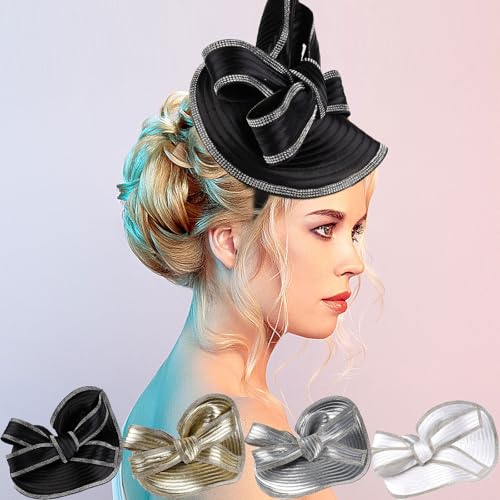 Serre-tête bibi avec nœud coiffure de mariage rapide sans effort - 2