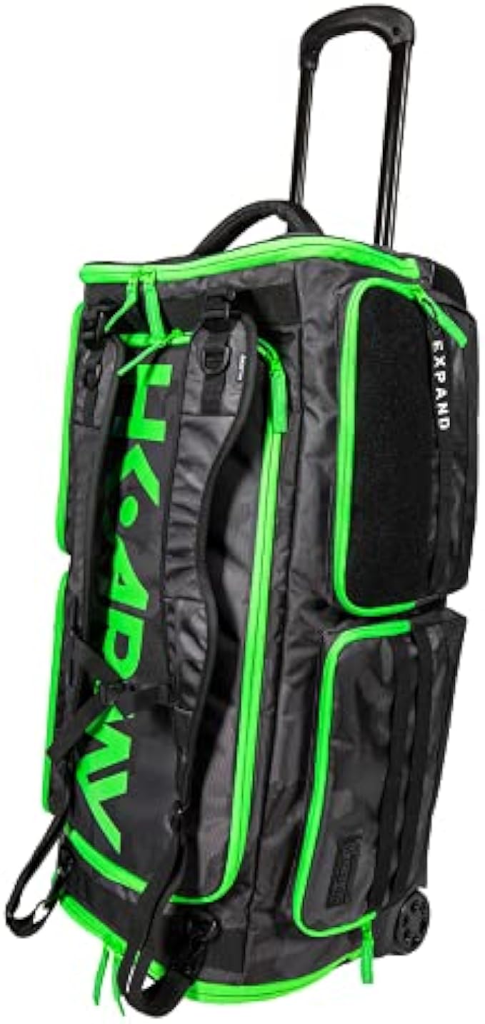 HK Army Expand 75L Paintball Roller Gear Bag - Shroud Black/Green