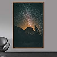 Framed Canvas Wall Art Night View Landscape Canvas Prints Home Artwork Decoration for Living Room,Bedroom - 16x24 inches