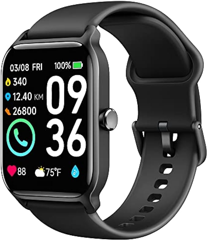 Smart Watch for Men(Answer/Make Call),Alexa Built-in,1.8"Fitness Tracker with Heart Rate Sleep SpO2 Monitor,100+Sport Mode,5ATM Waterproof,Activity Trackers and Smartwatches for iOS and Android Phones