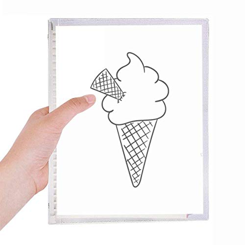 Carnet de notes à spirales crème glacée noir ligné pour écriture et dessin