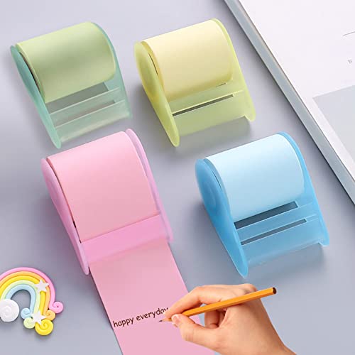 4 PCS Notes autocollantes colorées,postite,Bloc de notes autocollantes assortie,Notes AdhéSives Rouleaux avec Distributeur de Note,Feuillets...