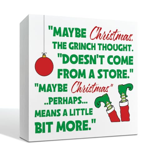 Christmas Decor Xmas Wooden Box Sign Winter Home Decorations Signs