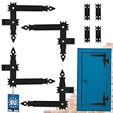 KOTARBAU® 4 x Bisagras de esquina forjada, Negro
