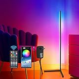 ERWEY LED Stehlampe Dimmbar RGB Ecklampe 20W Stehleuchte Nachtlicht mit Fernbedienung, App Steuerbar, RGB Farbwechsel Atmosphäre Lichtsäule für Wohnzimmer Party(156cm)