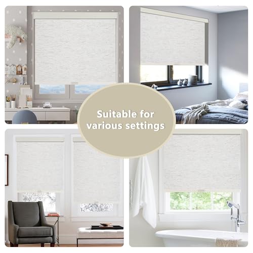 Image of SUNOFF Cordless Blackout Roller Shades Blinds for Windows,52 inchW x 72 inchH,Linen
