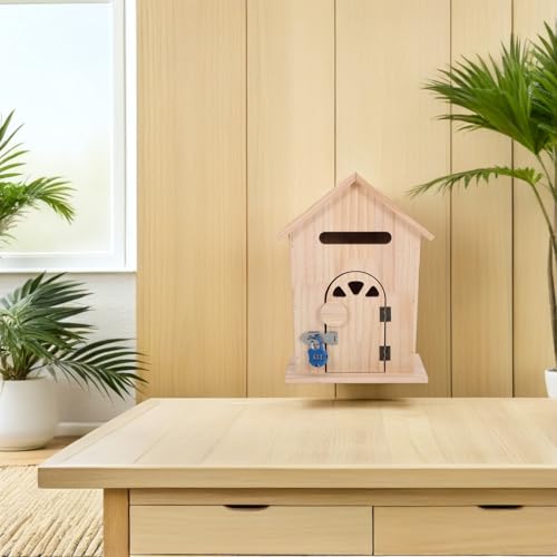 Grosse boîte de dépôt en bois massif au design rétro durable - 8