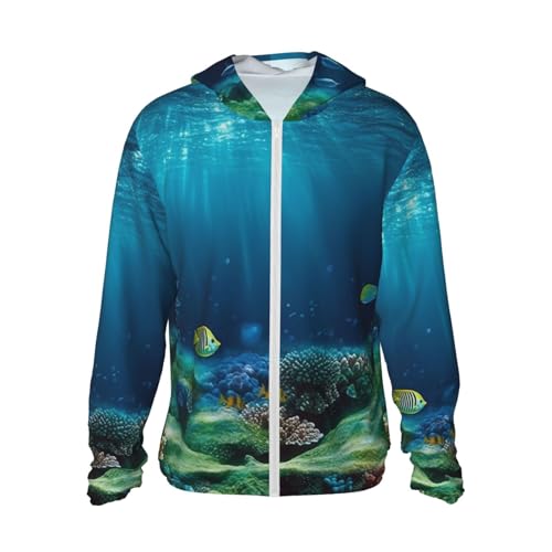 Veste protection solaire UPF 50+ légère bleue pour randonnée et plage
