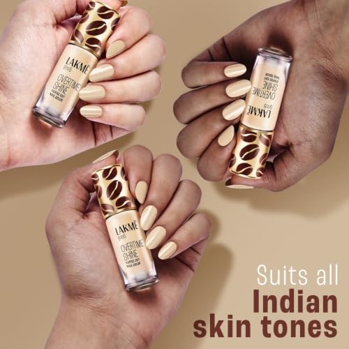 Image of Lakme 9 to 5 Overtime Shine Nail Polish - Coffee Edit- 01- Vanilla Bean Latte 6ml