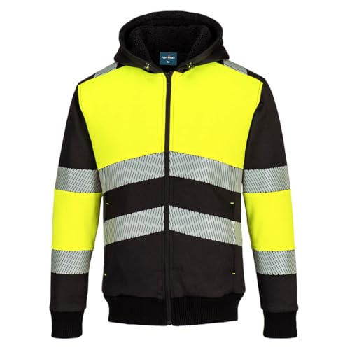 Sweat à capuche haute visibilité en polaire épaisse pour chantier hivernal