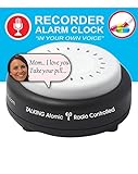 FIVE SENSES - Pill Reminder Alarm Atomic Talking Clock - Recordable Alarm Clock. Alarm Clock with...