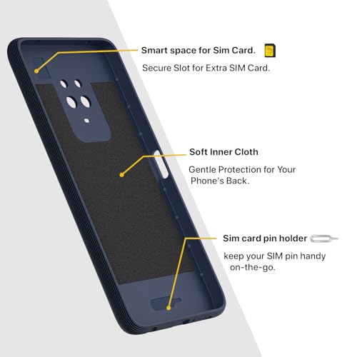 Image of Pikkme Back Cover for Redmi Note 10 Lite /Note 9 Pro /Pro Max /Poco M2 Pro Camera Protection 3D Hexa Cube Design Silicone Protective Bumper Case (Blue)
