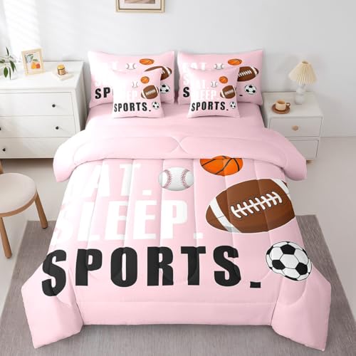 Image of Feelyou Football Comforter Set King Size Kids Boys Girls