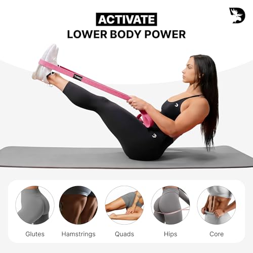 Image of DMoose Fitness Fabric Resistance Bands for Full Body Exercises - Non-Slip Thick Cloth Stretch Band for Squats, Lunges & Bicep Curls - Long Resistance Bands for Working Out - Booty Band for Men & Women