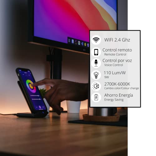 Jandei - Bombilla LED Inteligente, Control Wi-Fi, RGB + CCT Regulable, Compatible con App Tuya Smart, SmartLife, Amazon Alexa y Google Home. Bajo Consumo (A60 E27 9 W, 2 Uds) - imagen 3