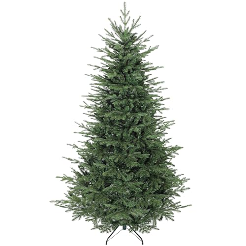 HOMCOM Árvore de Natal artificial 210 cm, árvore de Natal com 2322 ramos densos, suporte metálico dobrável, fácil montagem, para sala de estar, interior, verde